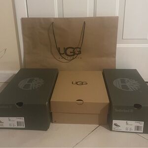 Empty Shoe Boxes Lot of 3 Ugg Timberland Paper bag Set